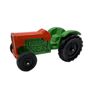Vintage Yatming Orange & Green DieCast Farm Tractor Toy, Hong Kong Cake Topper